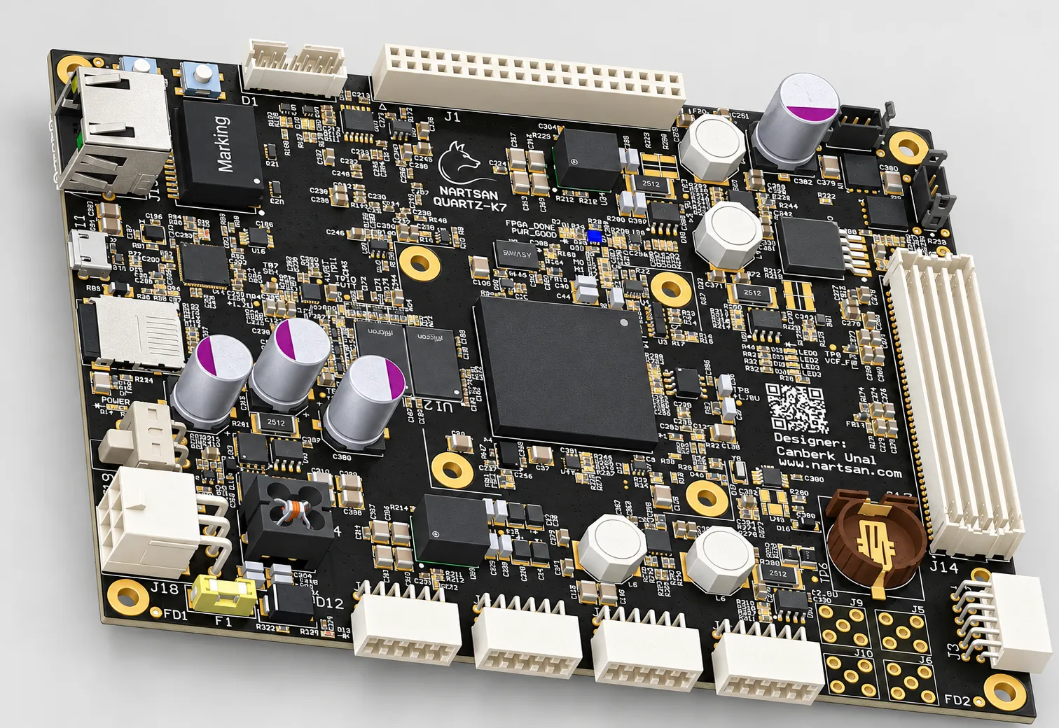 Nartsan Quartz-K7 FPGA kartı 3D modeli